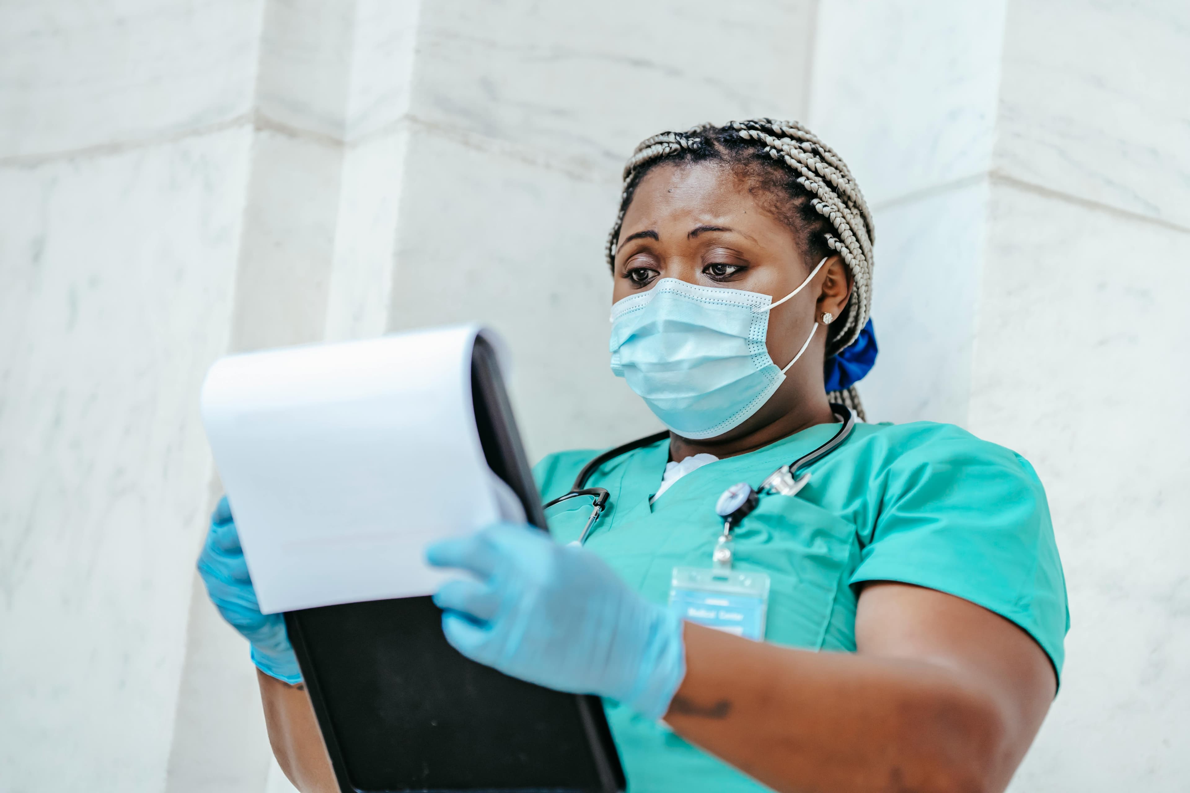 Healthcare professional in clinical setting